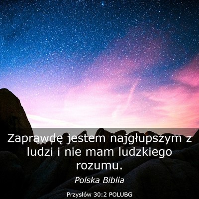 Picture 03 - Przysłów 30:2 POLUBG - Zaprawdę jestem najgłupszym z ludzi i nie mam - Bible Verse Picture