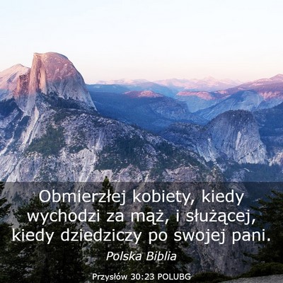 Picture 03 - Przysłów 30:23 POLUBG - Obmierzłej kobiety, kiedy wychodzi za mąż, i - Bible Verse Picture