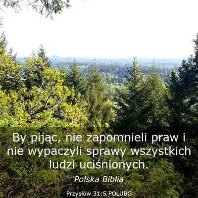 Picture 03 - Przysłów 31:5 POLUBG - By pijąc, nie zapomnieli praw i nie wypaczyli - Bible Verse Picture