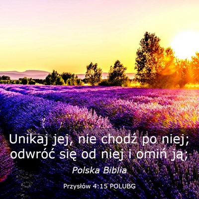 Picture 03 - Przysłów 4:15 POLUBG - Unikaj jej, nie chodź po niej; odwróć się od - Bible Verse Picture