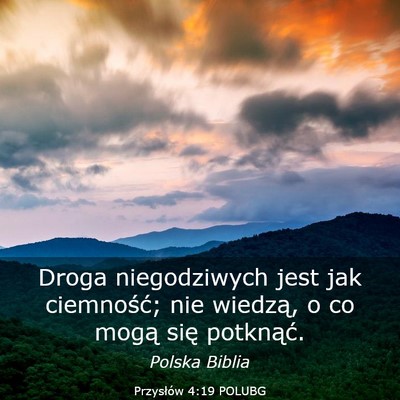 Picture 03 - Przysłów 4:19 POLUBG - Droga niegodziwych jest jak ciemność; nie - Bible Verse Picture