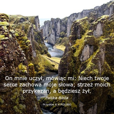 Picture 03 - Przysłów 4:4 POLUBG - On mnie uczył, mówiąc mi: Niech twoje serce - Bible Verse Picture