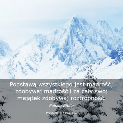 Picture 03 - Przysłów 4:7 POLUBG - Podstawą wszystkiego jest mądrość; zdobywaj - Bible Verse Picture