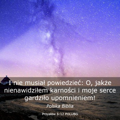 Picture 03 - Przysłów 5:12 POLUBG - I nie musiał powiedzieć: O, jakże - Bible Verse Picture