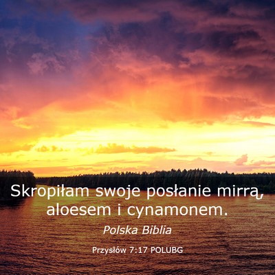 Picture 03 - Przysłów 7:17 POLUBG - Skropiłam swoje posłanie mirrą, aloesem i - Bible Verse Picture