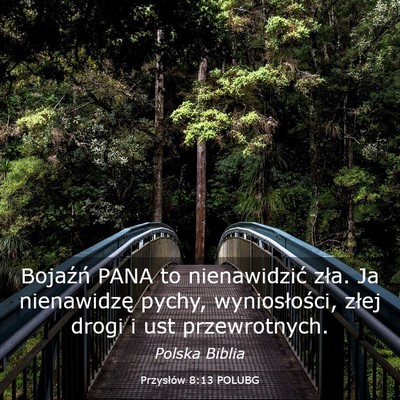 Picture 03 - Przysłów 8:13 POLUBG - Bojaźń PANA to nienawidzić zła. Ja - Bible Verse Picture