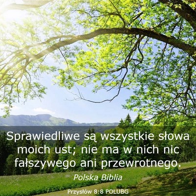 Picture 03 - Przysłów 8:8 POLUBG - Sprawiedliwe są wszystkie słowa moich ust; nie - Bible Verse Picture