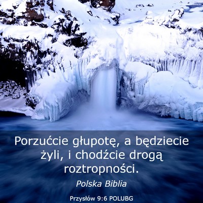 Picture 03 - Przysłów 9:6 POLUBG - Porzućcie głupotę, a będziecie żyli, i - Bible Verse Picture