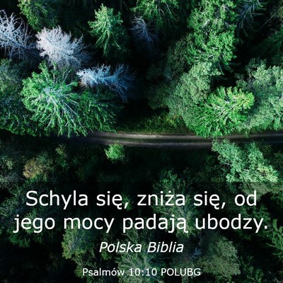Picture 03 - Psalmów 10:10 POLUBG - Schyla się, zniża się, od jego mocy padają - Bible Verse Picture