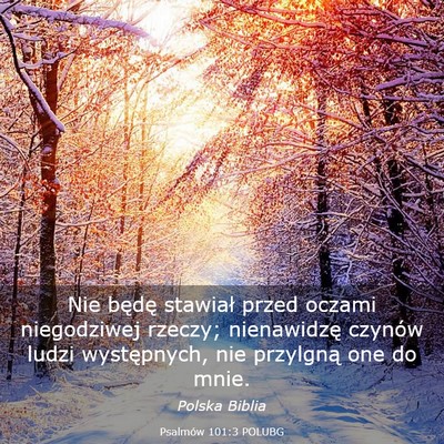 Picture 03 - Psalmów 101:3 POLUBG - Nie będę stawiał przed oczami niegodziwej - Bible Verse Picture