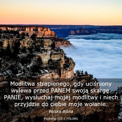 Picture 03 - Psalmów 102:1 POLUBG - Modlitwa strapionego, gdy uciśniony wylewa przed - Bible Verse Picture