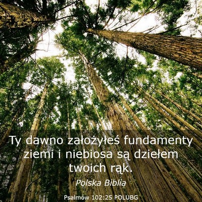 Picture 03 - Psalmów 102:25 POLUBG - Ty dawno założyłeś fundamenty ziemi i - Bible Verse Picture