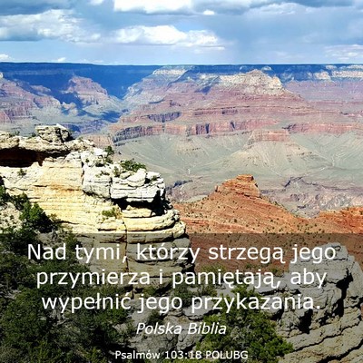 Picture 03 - Psalmów 103:18 POLUBG - Nad tymi, którzy strzegą jego przymierza i - Bible Verse Picture