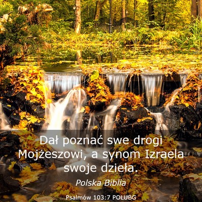 Picture 03 - Psalmów 103:7 POLUBG - Dał poznać swe drogi Mojżeszowi, a synom - Bible Verse Picture