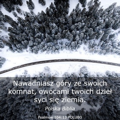 Picture 03 - Psalmów 104:13 POLUBG - Nawadniasz góry ze swoich komnat, owocami twoich - Bible Verse Picture
