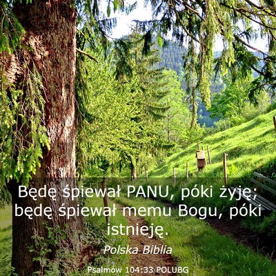Picture 03 - Psalmów 104:33 POLUBG - Będę śpiewał PANU, póki żyję; będę - Bible Verse Picture