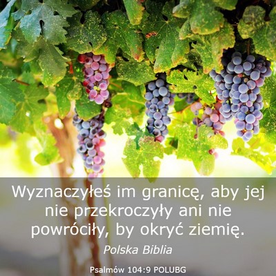 Picture 03 - Psalmów 104:9 POLUBG - Wyznaczyłeś im granicę, aby jej nie - Bible Verse Picture