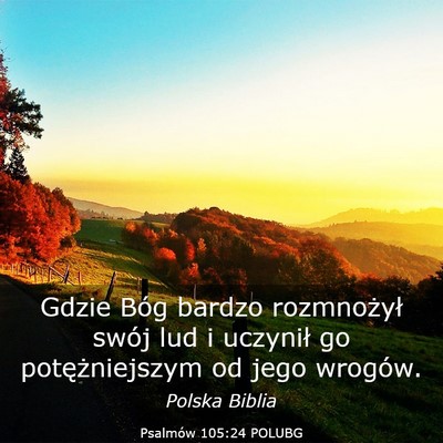 Picture 03 - Psalmów 105:24 POLUBG - Gdzie Bóg bardzo rozmnożył swój lud i - Bible Verse Picture
