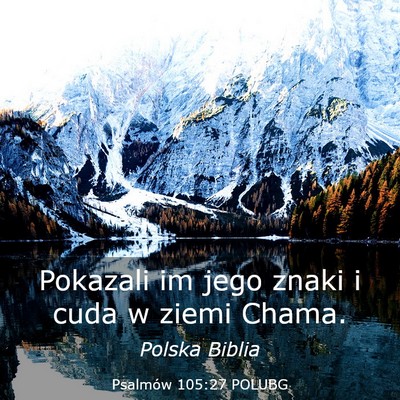 Picture 03 - Psalmów 105:27 POLUBG - Pokazali im jego znaki i cuda w ziemi - Bible Verse Picture
