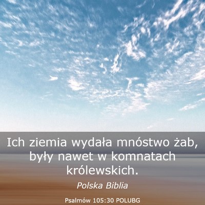 Picture 03 - Psalmów 105:30 POLUBG - Ich ziemia wydała mnóstwo żab, były nawet w - Bible Verse Picture