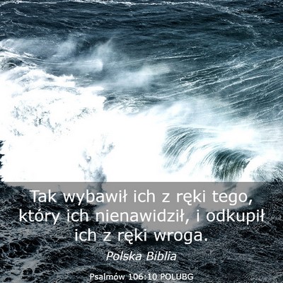 Picture 03 - Psalmów 106:10 POLUBG - Tak wybawił ich z ręki tego, który ich - Bible Verse Picture
