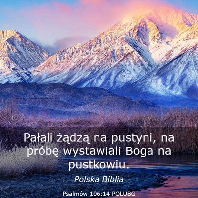 Picture 03 - Psalmów 106:14 POLUBG - Pałali żądzą na pustyni, na próbę - Bible Verse Picture