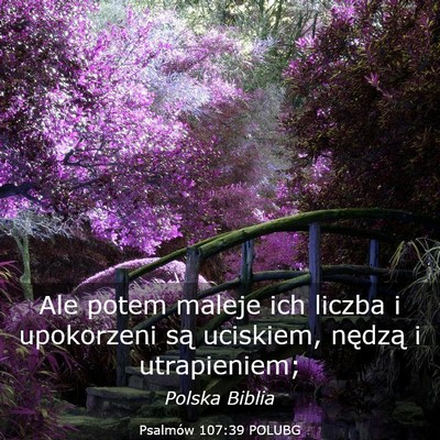 Picture 03 - Psalmów 107:39 POLUBG - Ale potem maleje ich liczba i upokorzeni są - Bible Verse Picture