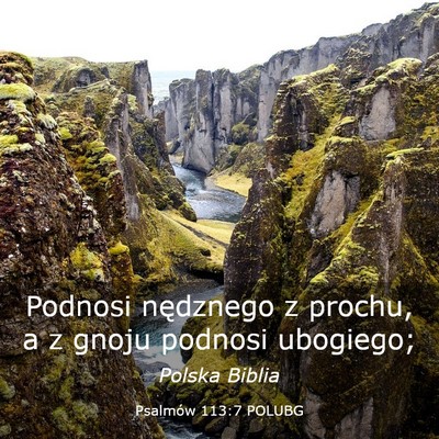 Picture 03 - Psalmów 113:7 POLUBG - Podnosi nędznego z prochu, a z gnoju podnosi - Bible Verse Picture