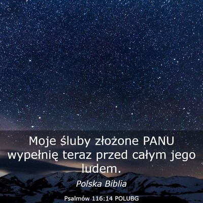 Picture 03 - Psalmów 116:14 POLUBG - Moje śluby złożone PANU wypełnię teraz przed - Bible Verse Picture