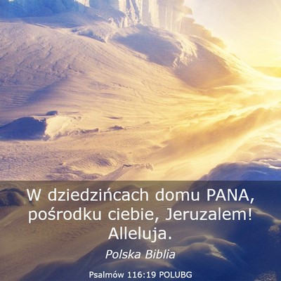 Picture 03 - Psalmów 116:19 POLUBG - W dziedzińcach domu PANA, pośrodku ciebie, - Bible Verse Picture