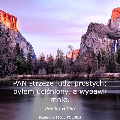 Picture 03 - Psalmów 116:6 POLUBG - PAN strzeże ludzi prostych; byłem uciśniony, a - Bible Verse Picture