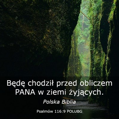 Picture 03 - Psalmów 116:9 POLUBG - Będę chodził przed obliczem PANA w ziemi - Bible Verse Picture