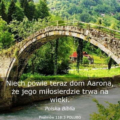 Picture 03 - Psalmów 118:3 POLUBG - Niech powie teraz dom Aarona, że jego - Bible Verse Picture