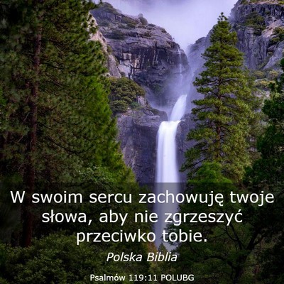Picture 03 - Psalmów 119:11 POLUBG - W swoim sercu zachowuję twoje słowa, aby nie - Bible Verse Picture