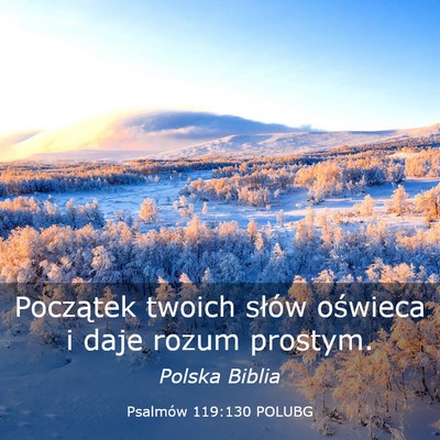 Picture 03 - Psalmów 119:130 POLUBG - Początek twoich słów oświeca i daje rozum - Bible Verse Picture