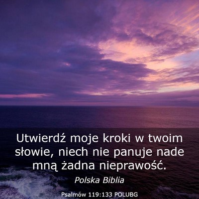 Picture 03 - Psalmów 119:133 POLUBG - Utwierdź moje kroki w twoim słowie, niech nie - Bible Verse Picture