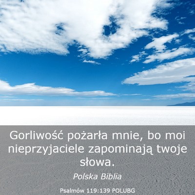 Picture 03 - Psalmów 119:139 POLUBG - Gorliwość pożarła mnie, bo moi nieprzyjaciele - Bible Verse Picture