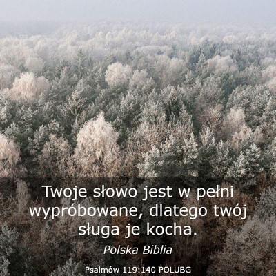 Picture 03 - Psalmów 119:140 POLUBG - Twoje słowo jest w pełni wypróbowane, dlatego - Bible Verse Picture