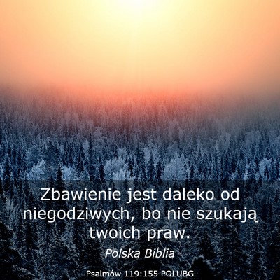 Picture 03 - Psalmów 119:155 POLUBG - Zbawienie jest daleko od niegodziwych, bo nie - Bible Verse Picture