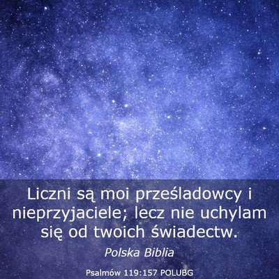 Picture 03 - Psalmów 119:157 POLUBG - Liczni są moi prześladowcy i nieprzyjaciele; - Bible Verse Picture