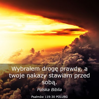 Picture 03 - Psalmów 119:30 POLUBG - Wybrałem drogę prawdy, a twoje nakazy stawiam - Bible Verse Picture