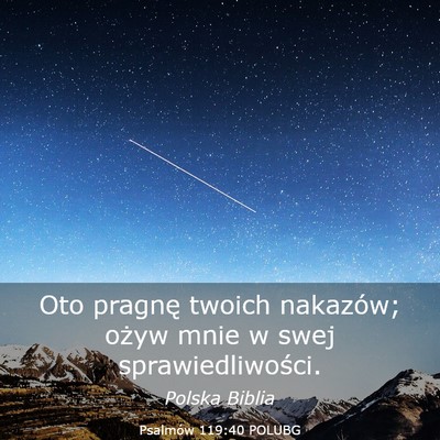 Picture 03 - Psalmów 119:40 POLUBG - Oto pragnę twoich nakazów; ożyw mnie w swej - Bible Verse Picture