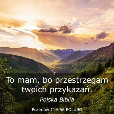 Picture 03 - Psalmów 119:56 POLUBG - To mam, bo przestrzegam twoich - Bible Verse Picture