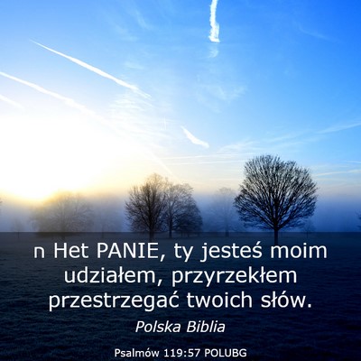 Picture 03 - Psalmów 119:57 POLUBG - ח Het PANIE, ty jesteś moim udziałem, - Bible Verse Picture