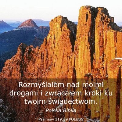 Picture 03 - Psalmów 119:59 POLUBG - Rozmyślałem nad moimi drogami i zwracałem - Bible Verse Picture