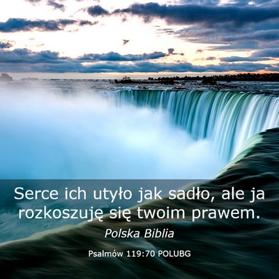 Picture 03 - Psalmów 119:70 POLUBG - Serce ich utyło jak sadło, ale ja rozkoszuję - Bible Verse Picture