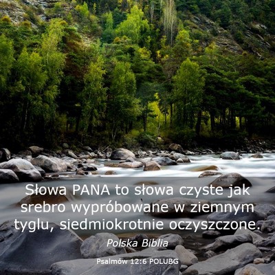 Picture 03 - Psalmów 12:6 POLUBG - Słowa PANA to słowa czyste jak srebro - Bible Verse Picture