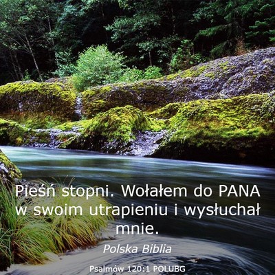 Picture 03 - Psalmów 120:1 POLUBG - Pieśń stopni. Wołałem do PANA w swoim - Bible Verse Picture