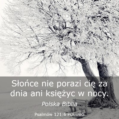 Picture 03 - Psalmów 121:6 POLUBG - Słońce nie porazi cię za dnia ani księżyc w - Bible Verse Picture