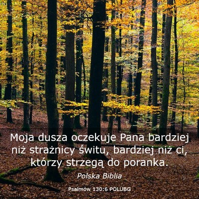 Picture 03 - Psalmów 130:6 POLUBG - Moja dusza oczekuje Pana bardziej niż strażnicy - Bible Verse Picture